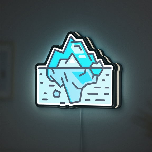 Winter Glacier Mountain 3D Novelty Light Box, Snowy Ice Landscape Decor, Ideal for Cozy and Modern Spaces (Height 8 inch, 20cm)