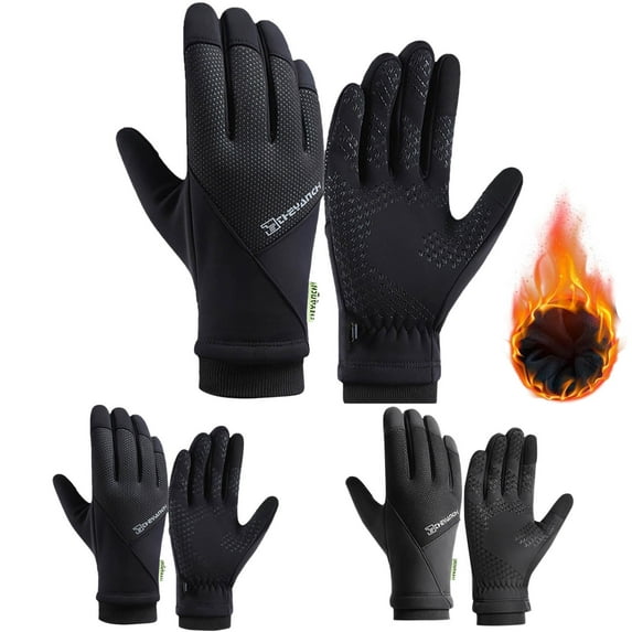 Winter Glove for Men Women Touch Screen Windproof Waterproof Unisex Gloves for Running Driving Cycling Hiking Biking Outdoor Sports Daily Work Gray