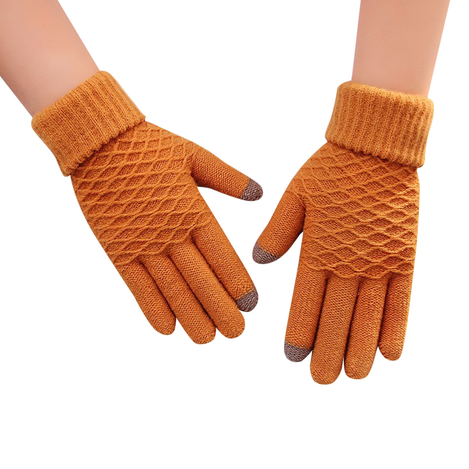 Winter Gloves Autumn Warm Thick Knitted Texture Five Finger Touching Screen Mens Winter Gloves