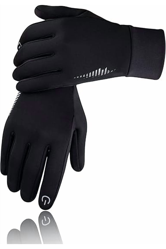 Winter Gloves Black Women Men Ski Snow Gloves Liner Thermal Warm Touch Screen, Suit for Running,Biking, Hiking, Driving,Typing, Freezer Work, SportsMediumL