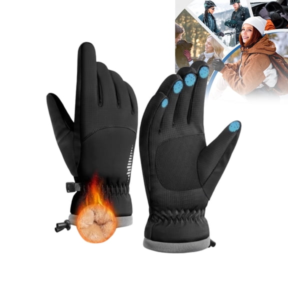 Winter Gloves Cold Weather - 3-Finger Touchscreen, Warm Fleece Lining, Windproof Water-Resistant, Anti-Slip Grip, Practical Gift for Friends Family for Outdoor Sports