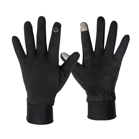 Winter Gloves Cold Weather Windproof Touchscreen Gloves Men Women For Cycling Running Outdoor Activities (L, Black)