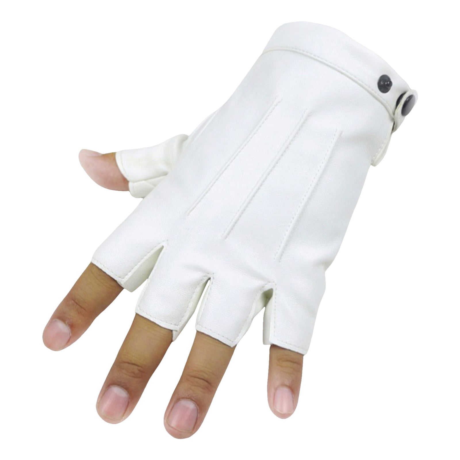 Winter Gloves Fingerless Driving Pu Leather Outdoor Sport Half Finger Mens Winter Gloves