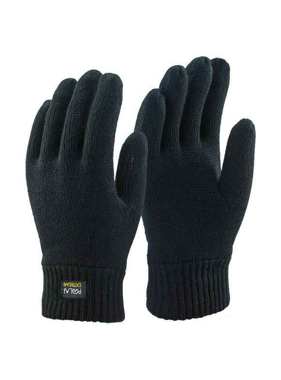 Winter Gloves For Men | Cold Weather Heated Snow Glove | Men's Knit Insulated Thermal Insulation Black Gloves
