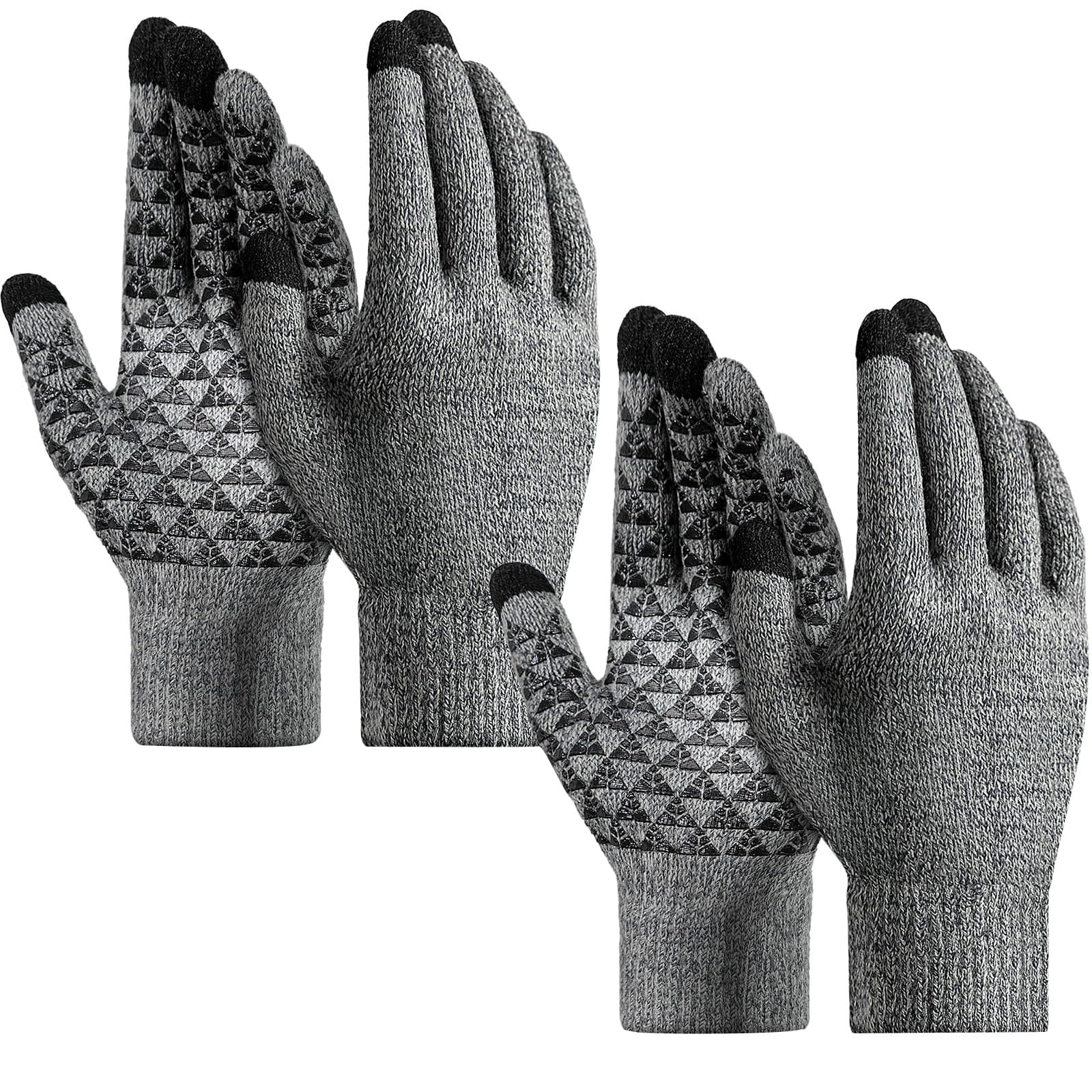 Winter Gloves For Men Women 2 Pairs Upgraded Screen Cold Weather ...