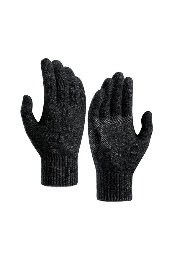 Winter Gloves For Men Women, Cold Weather Warm Touchscreen Glove - Elastic Cuff - Knit Stretchy - black