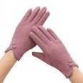 thumbnail image 1 of Winter Gloves German Velvet Gloves with Two Buttons And V-mouth for Women's Screen Warmth, Fashionable And Comfortable In Winter, Soft Gloves, 1 of 4
