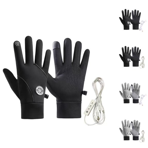 GPOECD Winter Gloves Heated Outdoor Winter Sports Rechargeable Battery Powered Touchscreen Compatible Thermal Skiing Hiking