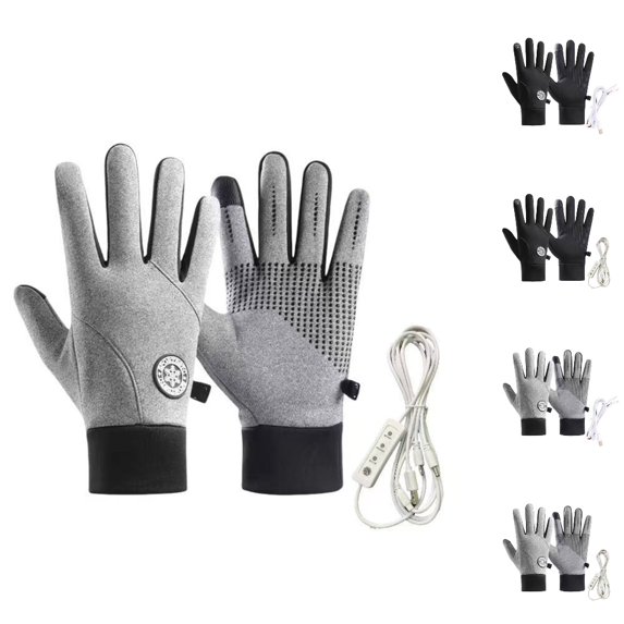 GPOECD Winter Gloves Heated Outdoor Winter Sports Rechargeable Battery Powered Touchscreen Compatible Thermal Skiing Hiking
