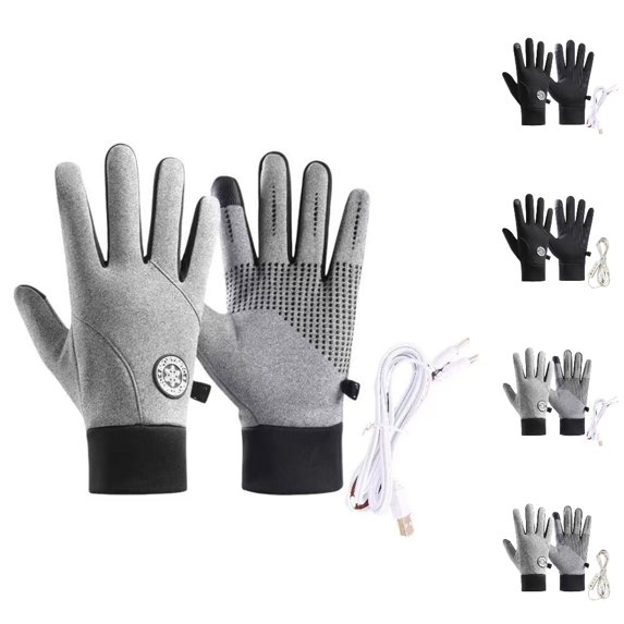 GPOECD Winter Gloves Heated Outdoor Winter Sports Rechargeable Battery Powered Touchscreen Compatible Thermal Skiing Hiking