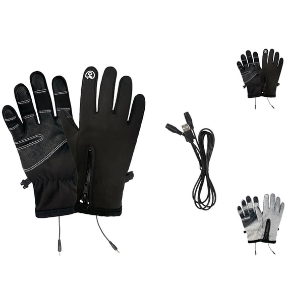 GPOECD Winter Gloves Heated Rechargeable Battery Powered Thermal Skiing Snowboarding Motorcycle Riding Touchscreen Compatible