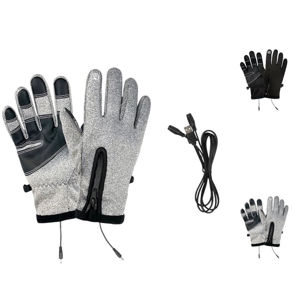 GPOECD Winter Gloves Heated Rechargeable Battery Powered Thermal Skiing Snowboarding Motorcycle Riding Touchscreen Compatible