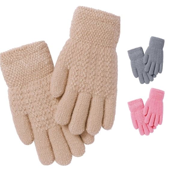 GPOECD Winter Gloves Kids Double Layer Thickened Thermal Mittens for Boys Girls Cold Weather Outdoor Play
