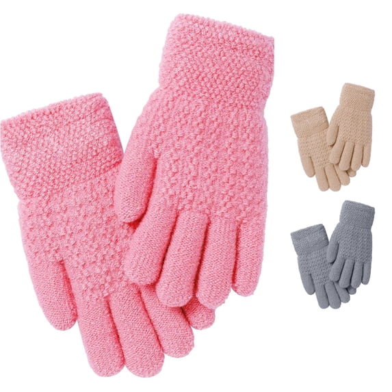 GPOECD Winter Gloves Kids Double Layer Thickened Thermal Mittens for Boys Girls Cold Weather Outdoor Play