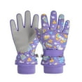 thumbnail image 1 of Winter Gloves, Kids Thermal Gloves Five Finger Design Outdoor Activities Skiing Cold Weather(Purple,M), 1 of 5