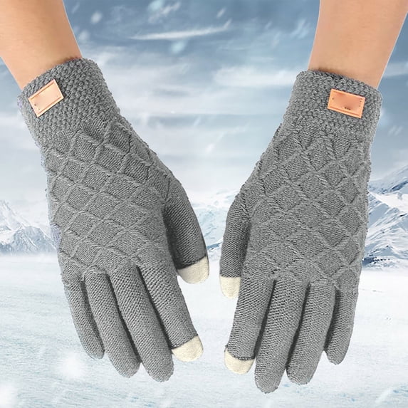 Winter Gloves, Knit Thermal Gloves, Thickened Diamond Pattern Gloves, Riding Gloves for Men Women, Cycling, Motorcycling, Windproof Warmth, Gifts Baberdicy, Ideal for Men And Women, Cyclists