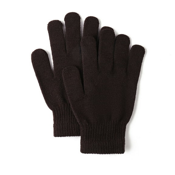 Winter Gloves Knit Warm Adult Stretchy Gloves Bulk for Men Women Teens Coffee Free