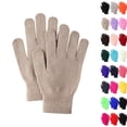 thumbnail image 1 of Winter Gloves Knit Warm Adult Stretchy Magic Gloves Bulk for Men Women Camel, 1 of 4