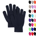 thumbnail image 1 of Winter Gloves Knit Warm Adult Stretchy Magic Gloves Bulk for Men Women Navy, 1 of 4