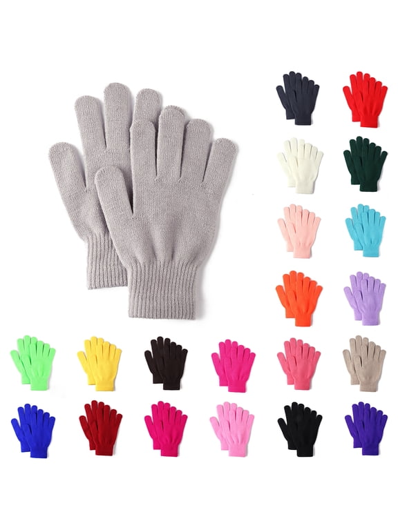 Winter Gloves Knit Warm Adult Stretchy Magic Gloves Bulk for Men Women Teens