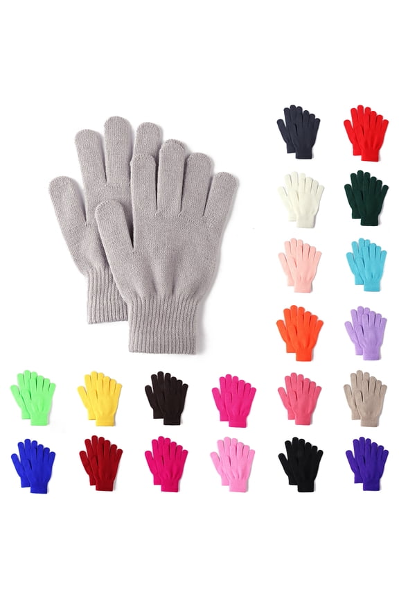 Winter Gloves Knit Warm Adult Stretchy Magic Gloves Bulk for Men Women Teens