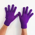 thumbnail image 1 of Winter Gloves Knitted Warm Gloves Five Fingered for Cold Snow Mittens Dark Purple One Size, 1 of 5