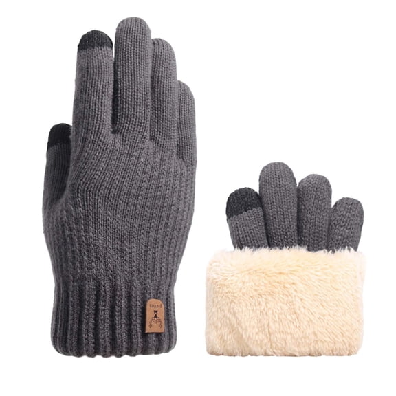 Winter Gloves Knitted Wool Blend Lined Cold Weather for Outdoor Activities Size:One Size