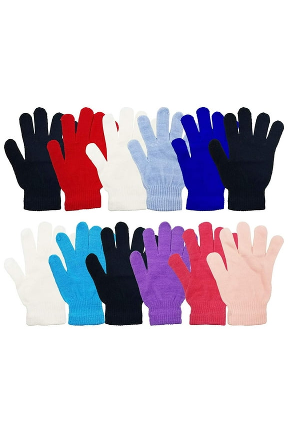 Winter Gloves Magic Gloves Wholesale 12 Pairs- One Size Fits Most