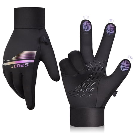 Winter Gloves for Men Windproof Cold Weather Gloves Warm Mittens Touch Screen Gloves with Anti-slip Palm and Thickened Fleece Lining - XL