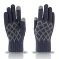 thumbnail image 1 of Winter Gloves Men Winter Warm Gloves Touchscreen Casual Stretch Thick Kinitted Windproof Gloves Five-Finger Gloves, 1 of 4