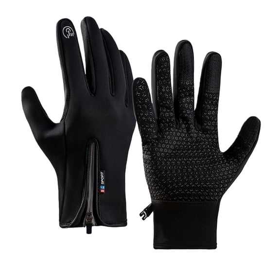 Winter Gloves for Men Women, Touchscreen Waterproof Driving Gloves, Cold Weather Windproof Thermal Glove for Cycling Running Hiking Outdoor Sports Daily Work, Black, L