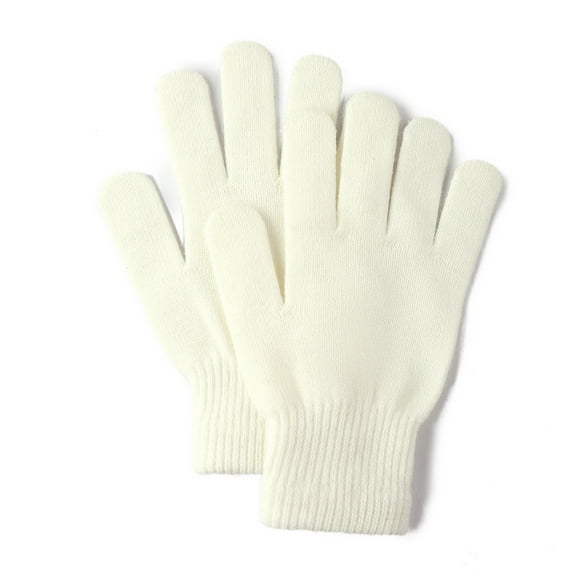 Winter Gloves for Men Women-Warm TouchScreen Cold Weather Gloves,Wool Knit Thermal Adults Gloves for Driving Texting,Christmas Gifts for Lover(8.3Inch,White)