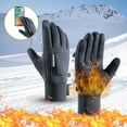 thumbnail image 1 of Winter Gloves for Men Women, Waterproof Windproof Thermal, Nylon & Leather Palm with PVC Anti-Slip Design, Soft Fleece Lining, Touchscreen Finger, Ideal for Cycling Skiing Hiking Fishing Cold Weather, 1 of 5