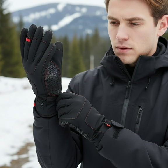 Winter Gloves Men Women, Waterproof Windproof Thermal Touch Screen with Non-Slip Grip and Warm Lining, for Cold Weather Cycling Driving Hiking Running Golf Ski Snow Ski Sports Daily Work