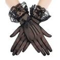 thumbnail image 1 of Winter Gloves Men and Women Winter Clothes for Women Sunscreen Black Sexy Lace Gloves Dance Party Bow Fishing Net Lace Gloves, 1 of 5