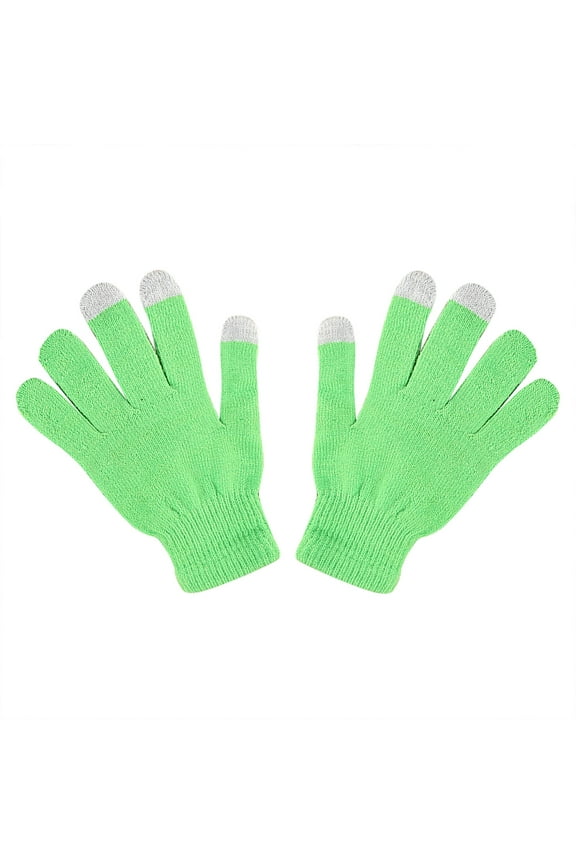 Winter Gloves Men's And Women's Non Slip Stretch Knitted Wool Show Finger Solid Color Cycling Gloves