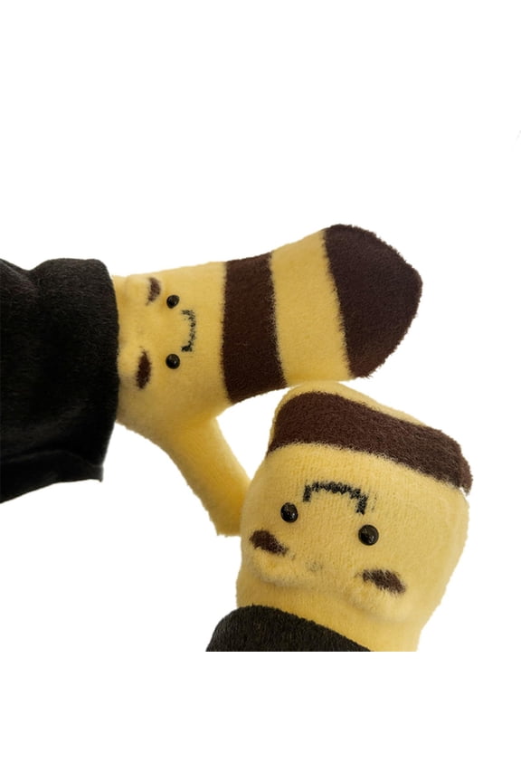 Winter Gloves Mittens for Women Men Funny Animal-Themed Warm Cozy Knitted Glove Cold Weather Lightweight Stretch Mitten