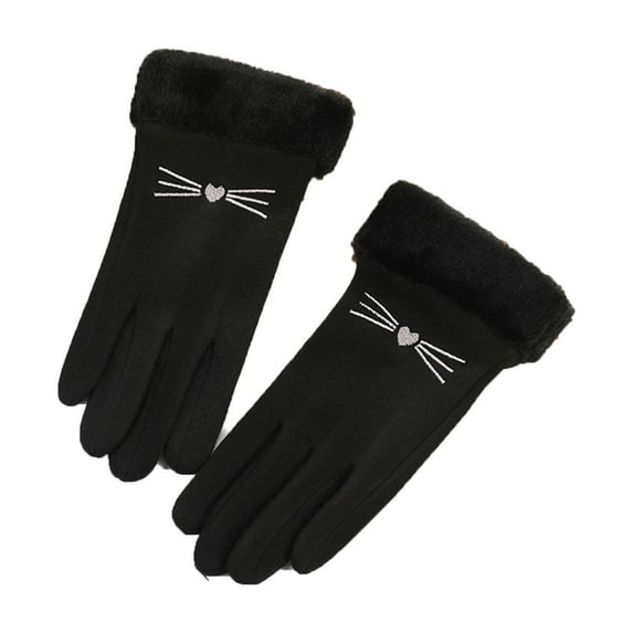 Winter Gloves Reflective Zipper Gloves Plush Thick Warm Windproof Men And Women Cycling Driving Electric Car Skiing Outdoor Gloves