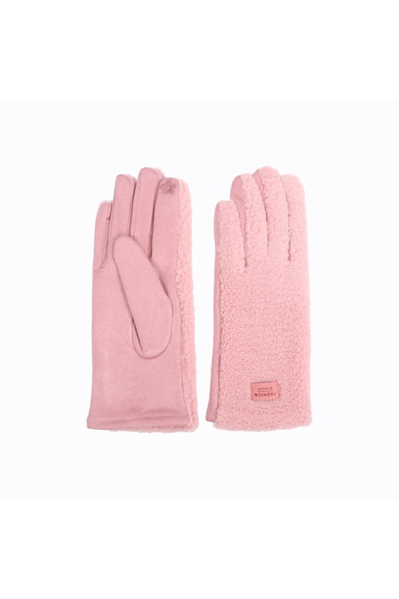 Winter Gloves with Soft Deerskin Suede Leather & Thermal Polar Fleece,Extra Soft 70G 3M Thinsulate,Thermal Insulated Gloves,Christmas Gifts for Lover(9.84Inch,Pink)