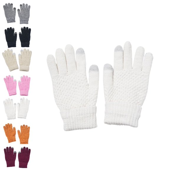 GPOECD Winter Gloves Thermal Touchscreen Knitted Jacquard Mittens for Men Women Outdoor Cycling Hiking Cold Weather