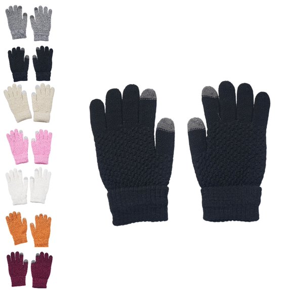 GPOECD Winter Gloves Thermal Touchscreen Knitted Jacquard Mittens for Men Women Outdoor Cycling Hiking Cold Weather