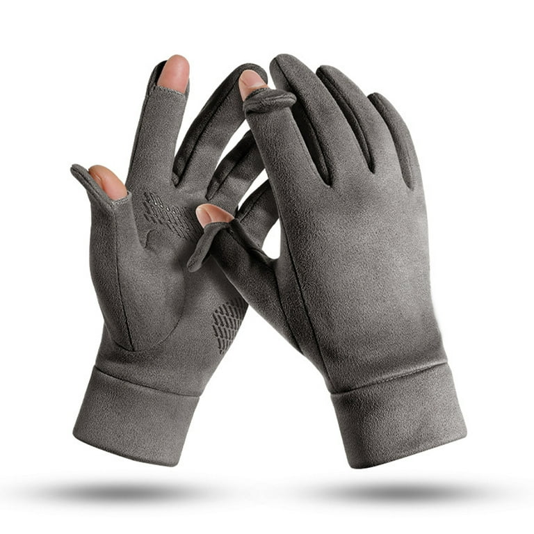 Winter Gloves To Keep Warm, Running, Hiking, Fishing, Windproof, Non-Slip,  Finger Touch Screen, Warm Men And Women Gifts,Gray (Men'S) 