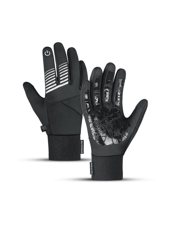 Winter Gloves Touch Screen Warm Thin Liner Running Gloves for Men Women Cold Weather Windproof Full Finger Gloves for Skiing Driving Hiking Running