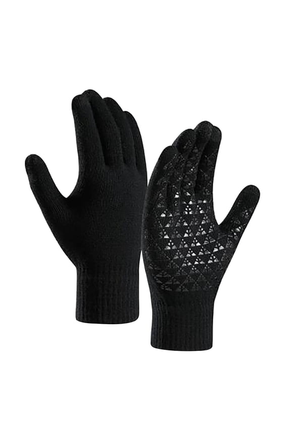 Winter Gloves Upgraded Touch-Screen Anti-Slip Gloves Elastic Cuff Thermal Soft Knit Lining Gloves for Women Clearance