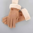 thumbnail image 1 of Winter Gloves Women Men for Cold Weather New Women's Winter Thickened Warm Ins Lovely Cycling and Winter Cold Proof Screen Student Suede Gloves Style B-101 Khaki One Size, 1 of 3