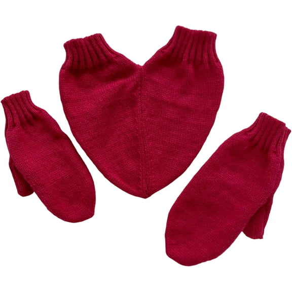 Winter Gloves for Women Men,Couples Hand Holding Heart Mittens Set,Cozy Knit Matching Winter Gloves,Double   2 Singles,Christmas Gloves, Winter Warm Full Finger Knitted Mittens for Couples