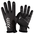 thumbnail image 1 of Winter Gloves for Women Men, Fleece-Lined Touchscreen Solid Color Waterproof Thermal Fuall Finger Gloves, Non-Slip Thermal Warm Motorcycle Ski Snow Gloves, Non-Slip Silicone, 1Pair(Black,9.4x3.9"), 1 of 7