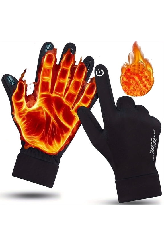 Unisex Full Finger Athletic Gloves, Black, 1-Piece