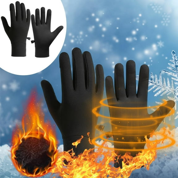 Winter Gloves Women Men, Thermal Ski Gloves for Cold Weather with Warm, Waterproof, for Motorcycle, Skiing Winter Work Black L