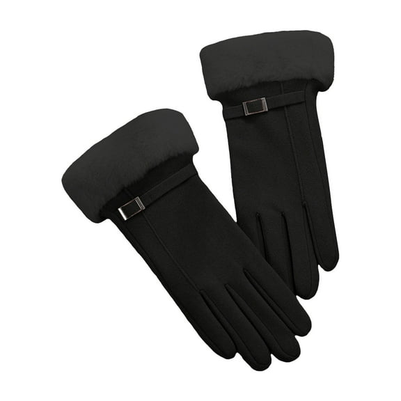 Winter Gloves Women Thermal Fall Fashion Must Haves Fleece Lined Touch Screen Black Gloves
